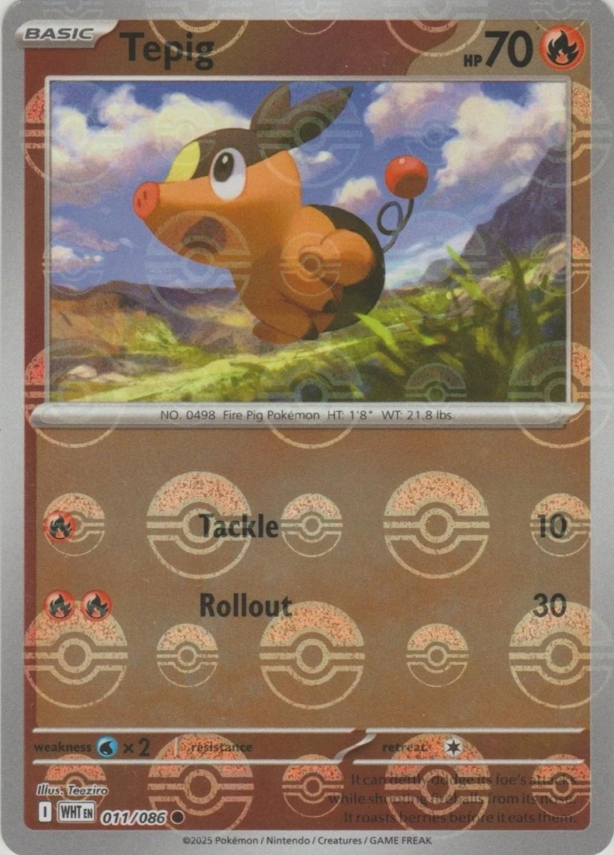 Tepig - 011/086 (Poke Ball Pattern) - SV: White Flare (WHT) by SAFAQATI on MYNTED