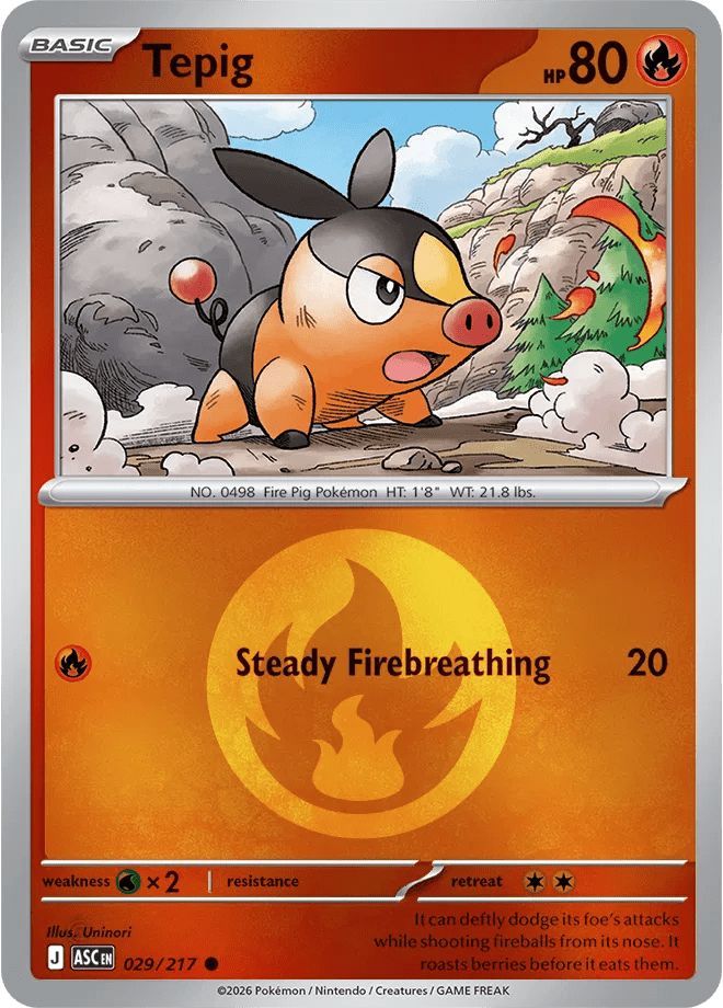 Tepig - 029/217 - Reverse Holofoil (Energy Symbol Pattern) by The Archive Stop on MYNTED
