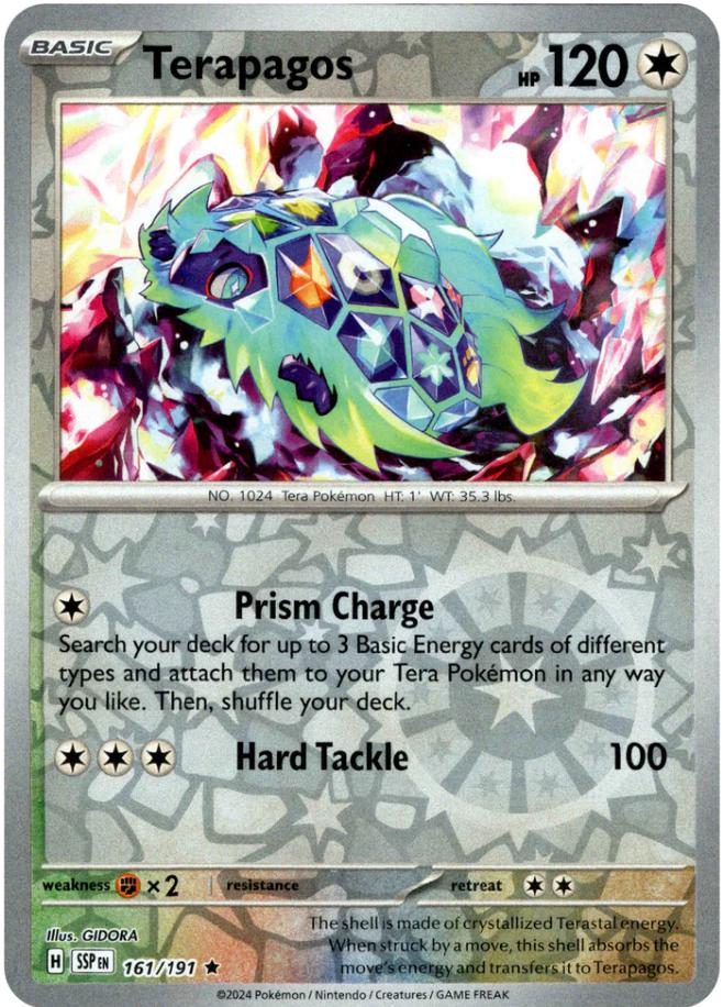 Terapagos [Reverse Holo] 161 Pokemon Surging Sparks by Moe‘s Vault on MYNTED