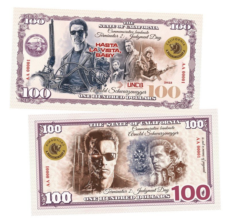 Terminator 2 100 Dollars UNCB banknote by UNCB on MYNTED