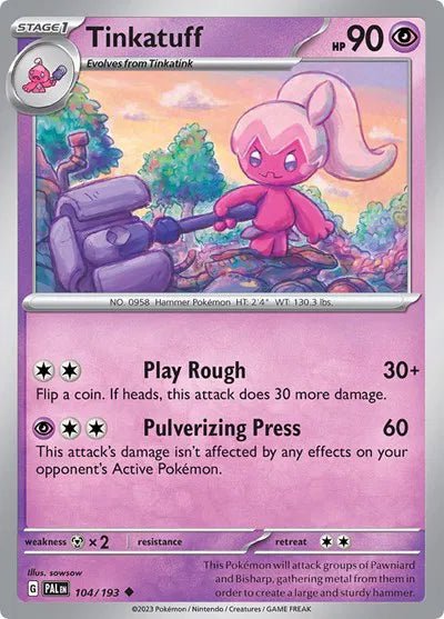 Tinkatuff 104/193 · Normal (Paldea Evolved) by Devastation Collectibles on MYNTED