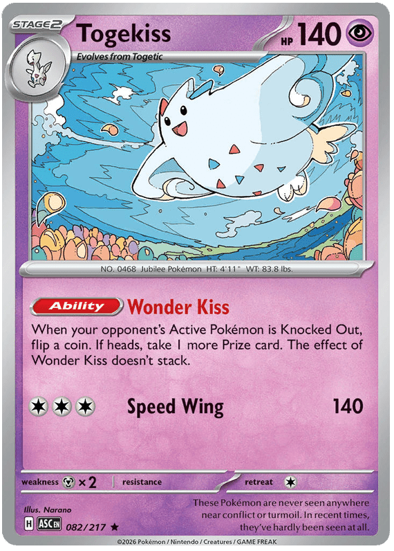 Togekiss 082/217 Holo Rare | Mega Evolution – Ascended Heroes by Worth the XP on MYNTED
