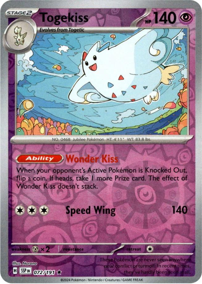 Togekiss [Reverse Holo] 72 Pokemon Surging Sparks by Moe‘s Vault on MYNTED