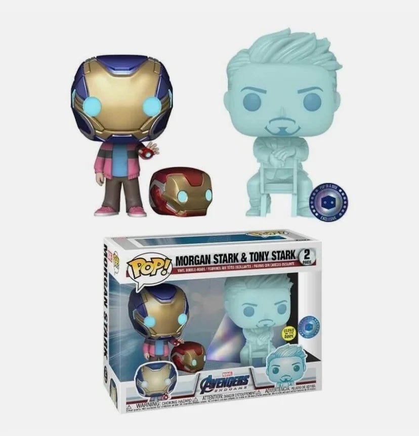 Tony Stark & Morgan Stark Funko Pop 2 Pack Pop In A Box Exclusive Glows in the Dark by Speedy Comics on MYNTED