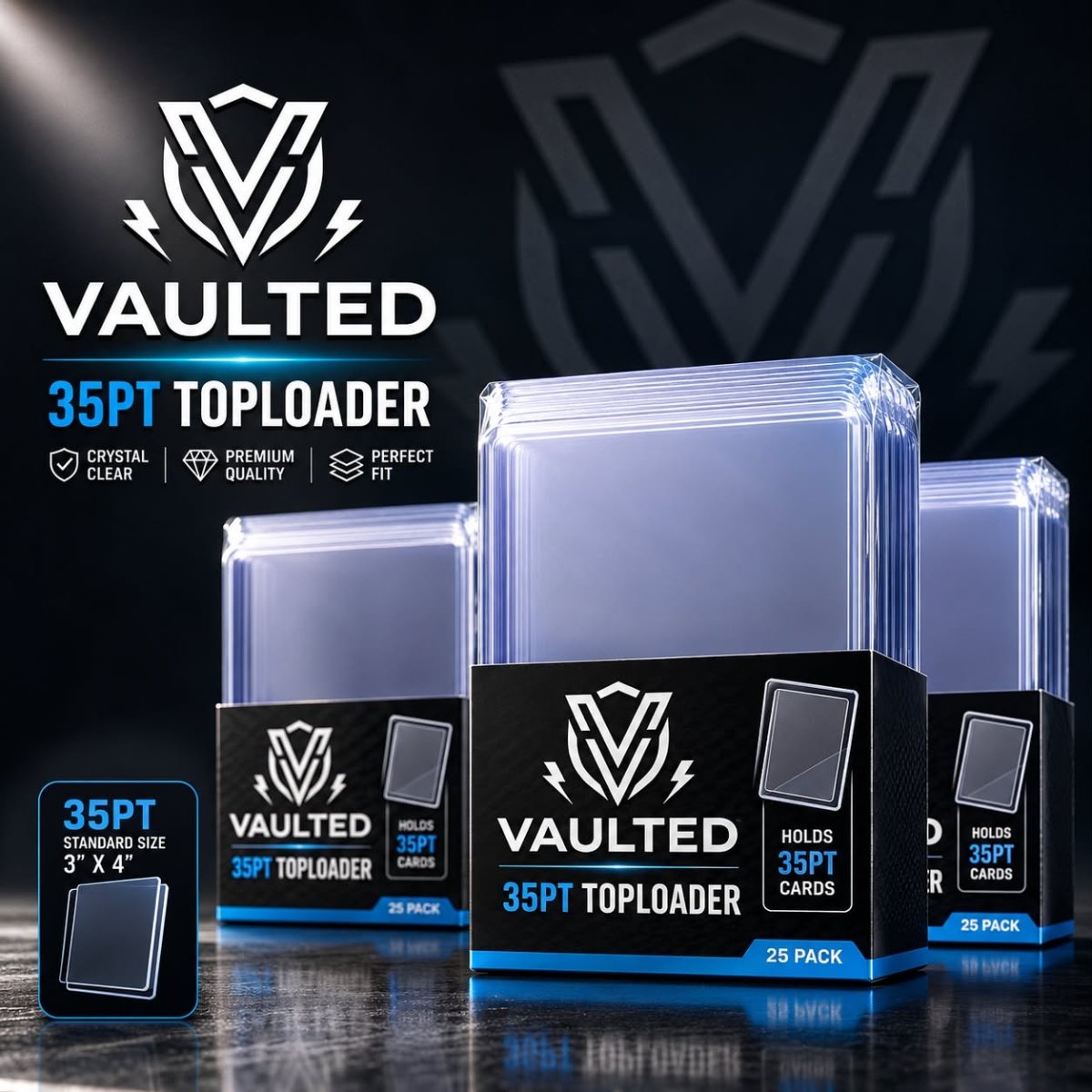 Toploader Bundle - Standard size 35pt Bundle of 20 PACK of Toploaders by The Greatest on MYNTED