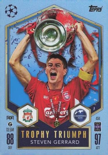 Topps Steven Gerrard Trophy Triumph Liverpool 434 by Cards Corner on MYNTED