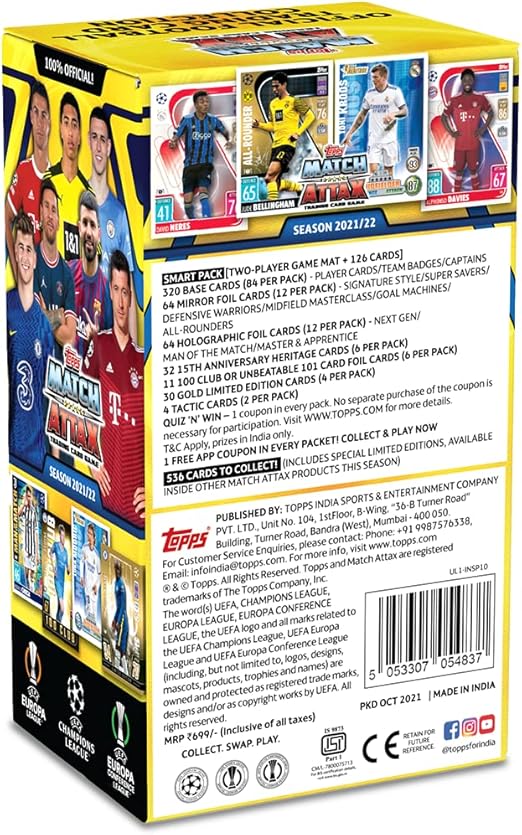 Topps Uefa Champions League Match Attax 2021/22 Smart Pack - 126 Cards by BrickMak on MYNTED