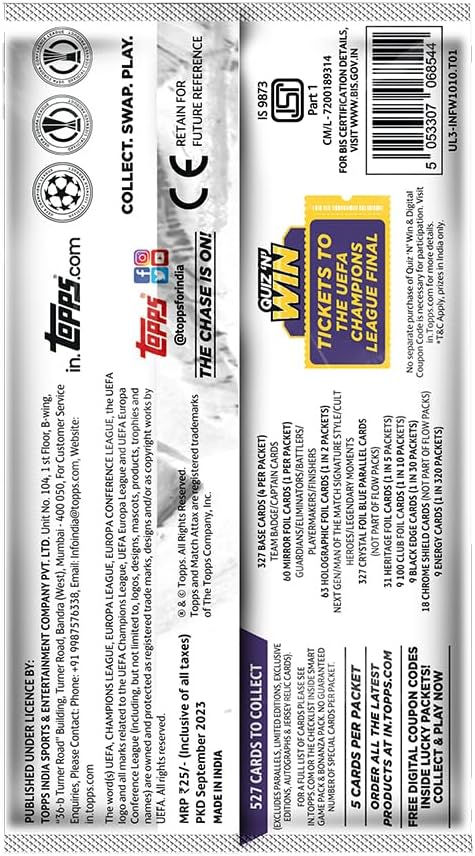 Topps UEFA Champions League Match Attax 23/24 Trading Card (Flow Pack - Pack of 40) by BrickMak on MYNTED