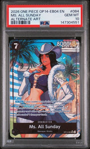 PSA 10 GEM MINT - MS. ALL SUNDAY ALTERNATE ART - OP14-EB04-084