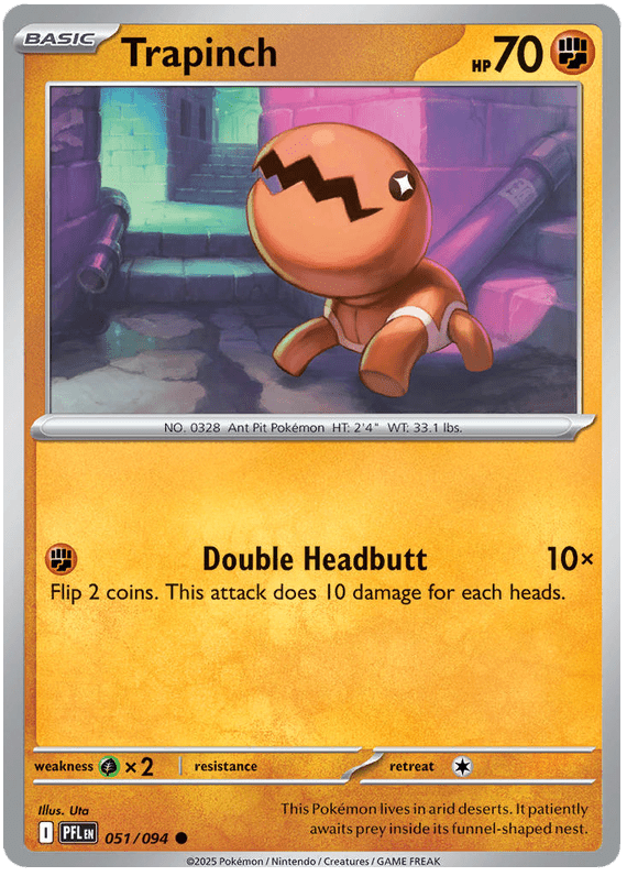 Trapinch 051/094 Reverse Holo | Mega Evolution – Phantasmal Flames by Worth the XP on MYNTED
