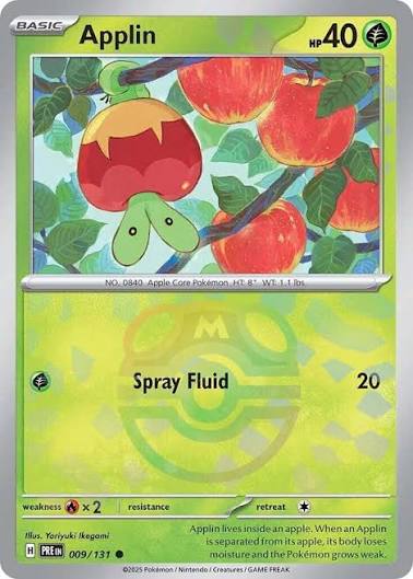 Applin MASTER BALL REVERSE HOLO Prismatic Evolutions 009/131