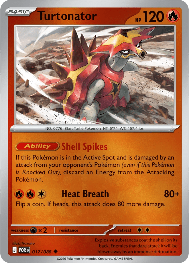 Turtonator 017/088 Reverse Holo | Mega Evolution – Perfect Order by Worth the XP on MYNTED