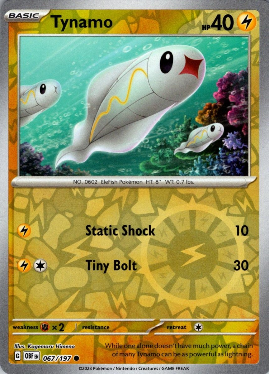 Tynamo [Reverse Holo] 67 Pokemon Obsidian Flames by Moe‘s Vault on MYNTED