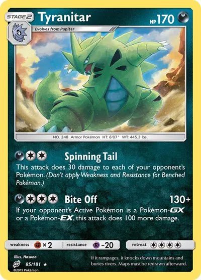 Tyranitar 85 · Holofoil (Team Up) by Devastation Collectibles on MYNTED