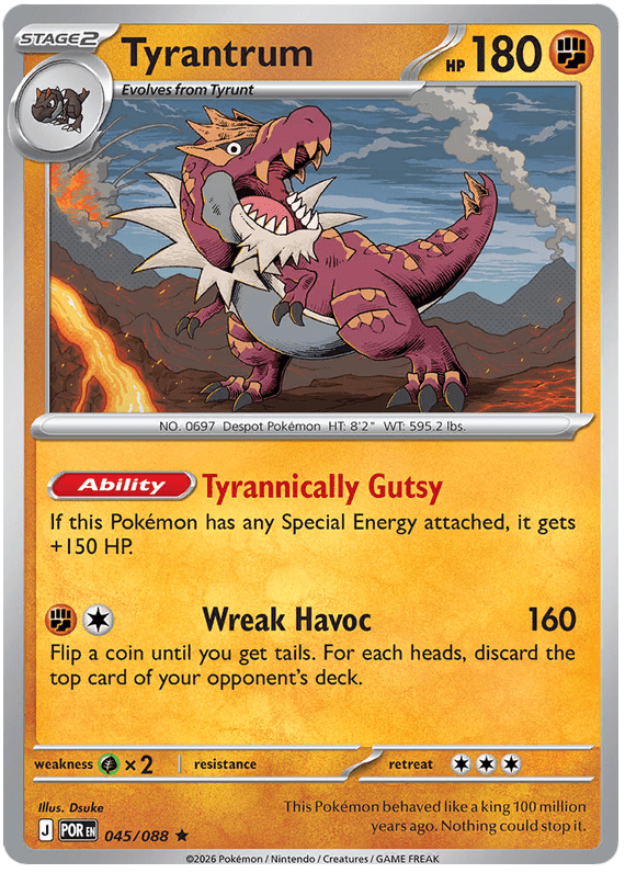 Tyrantrum 045/088 Holo Rare | Mega Evolution – Perfect Order by Worth the XP on MYNTED