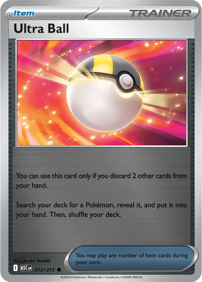 Ultra Ball Ascended Heroes Common • 213/217 Reverse Holofoil by Shark Pop Culture on MYNTED