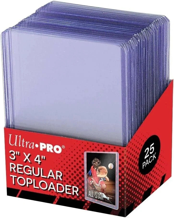 Ultra Pro Clear Regular TOPLOADER® Sleeves 3" x 4" (25ct) for Standard Size Cards (25 Toploaders) by BrickMak on MYNTED