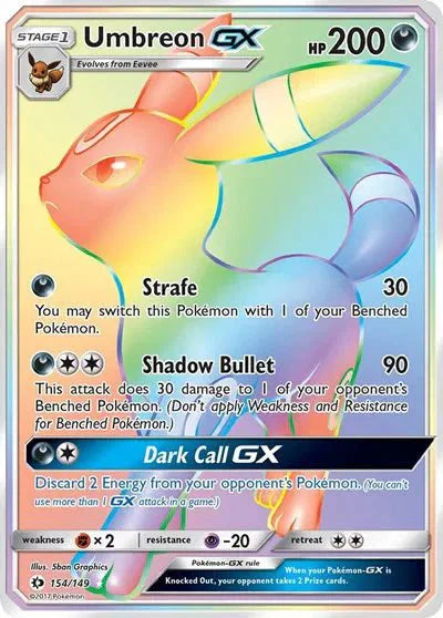Umbreon GX (Secret) 154/149 - Sun & Moon Base - Secret Rare by Light Collectibles on MYNTED