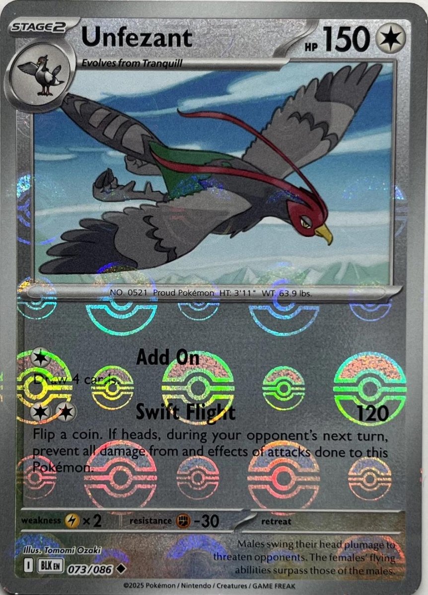Unfezant - 073/086 (Poke Ball Pattern) - SV: Black Bolt (BLK) by SAFAQATI on MYNTED