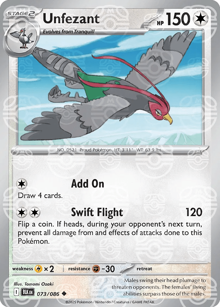 Unfezant (Master Ball Pattern) 073/086 (Black Bolt) by RoninMjRips on MYNTED