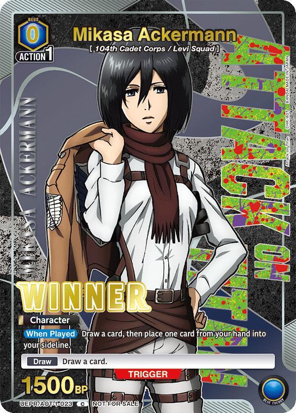 Union Arena - Mikasa Ackermann (Winner) - Union Arena Promotion Cards (UEPR) by TCGDON on MYNTED