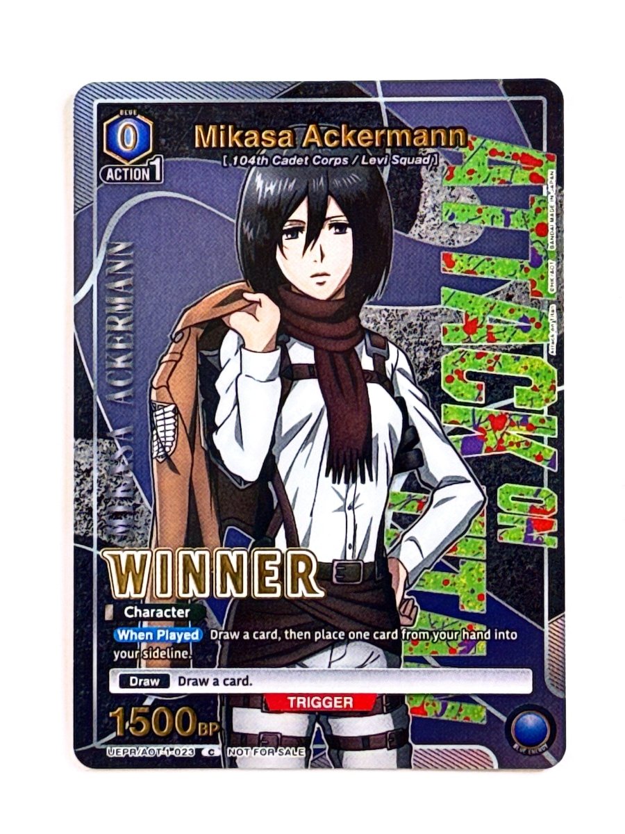 Union Arena - Mikasa Ackermann (Winner) - Union Arena Promotion Cards (UEPR) by TCGDON on MYNTED