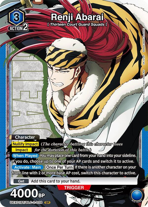 Union Arena - Renji Abarai (028) - UEX01BT: BLEACH: Thousand - Year Blood War Vol.2 (UEX01BT) by TCGDON on MYNTED