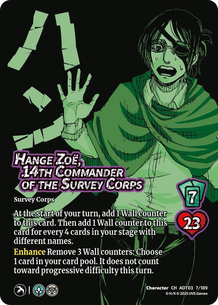 UniVersus Attack on Titan: Apocalypse AOT03 Hange Zoe, 14th Commander of the Survey Corps by Apex Cards on MYNTED