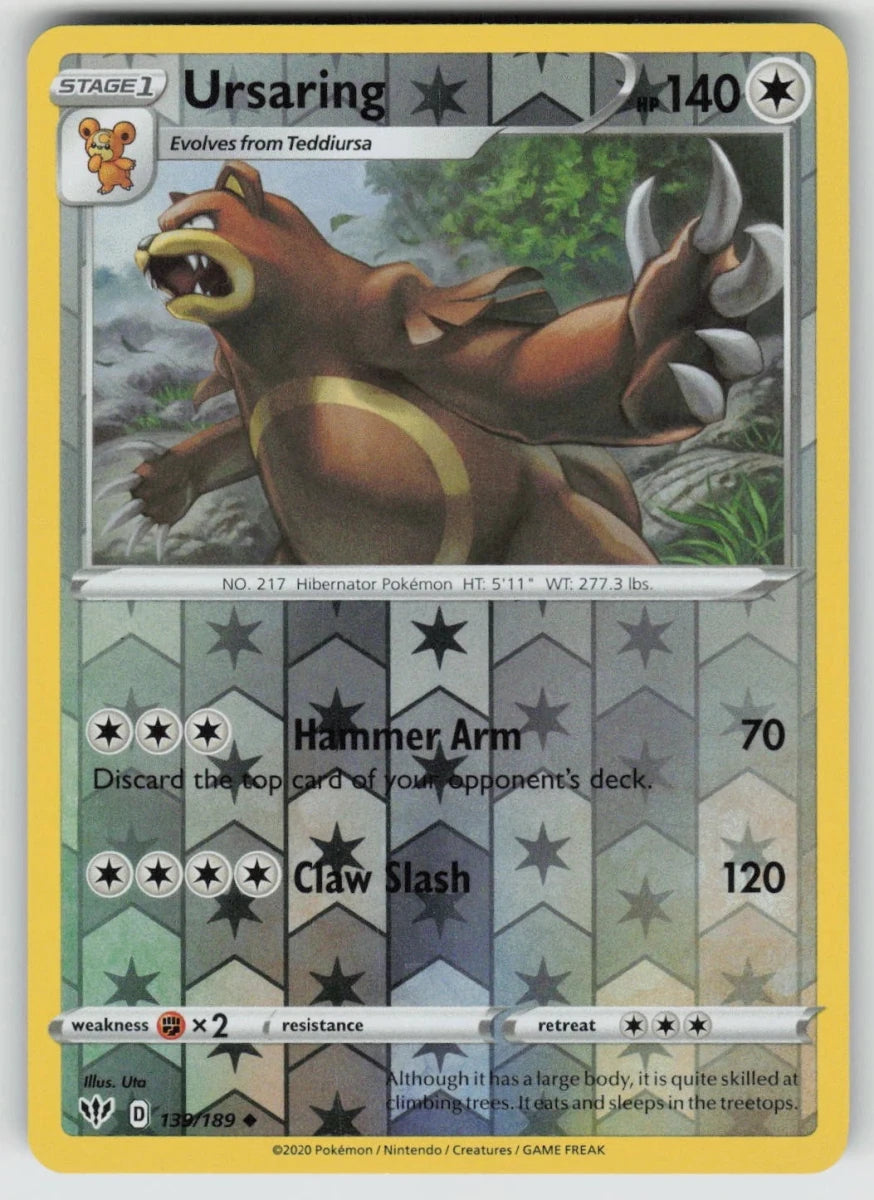 Ursaring [Reverse Holo] 139 Pokemon Darkness Ablaze by Moe‘s Vault on MYNTED