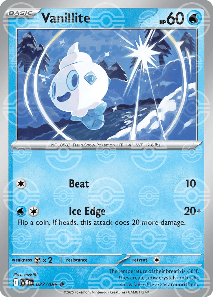 Vanillite (Poke Ball Pattern) 027/086 (White Flare) by Mikeepulls on MYNTED