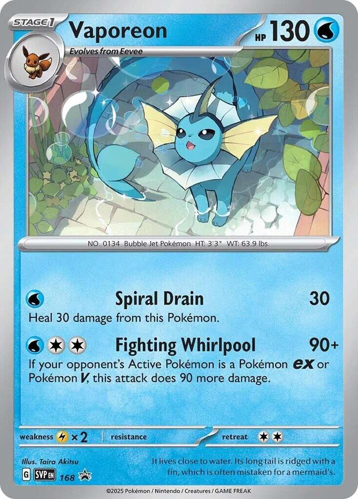 Vaporeon - 168 (Cosmos Holo) - SV: Scarlet & Violet Promo Cards (SVP) by SAFAQATI on MYNTED