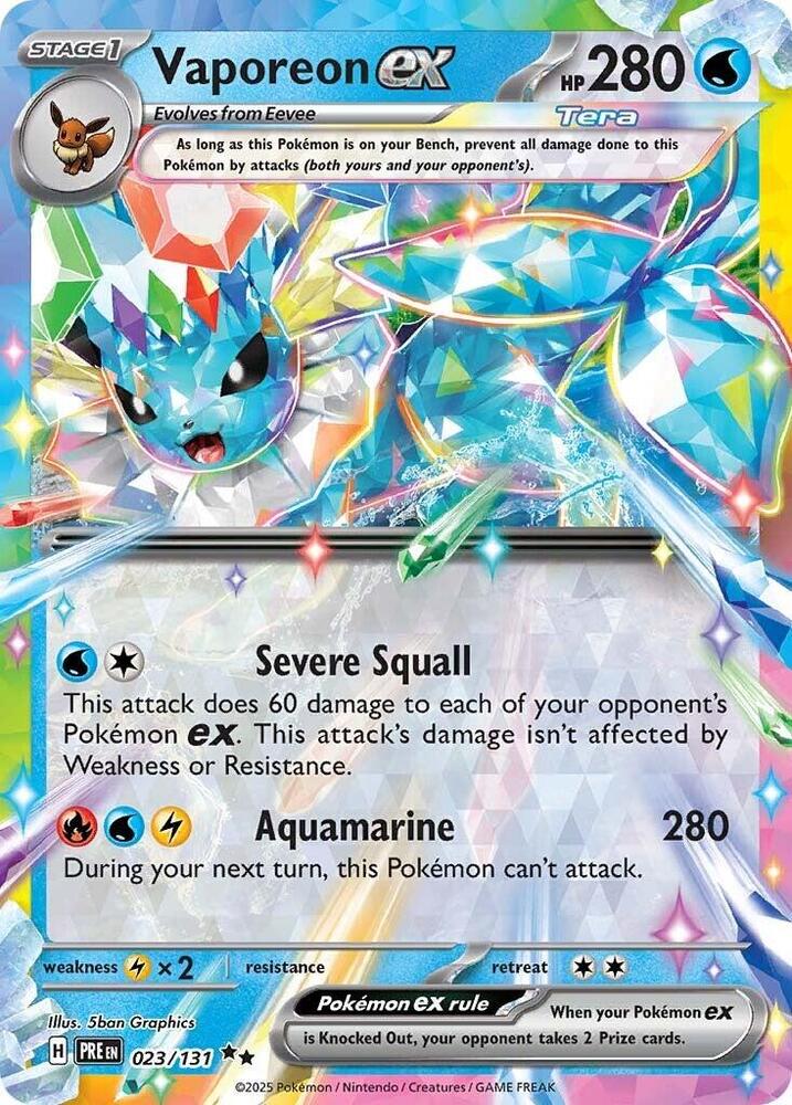 Vaporeon ex - 023/131 - SV: Prismatic Evolutions (PRE) by SAFAQATI on MYNTED