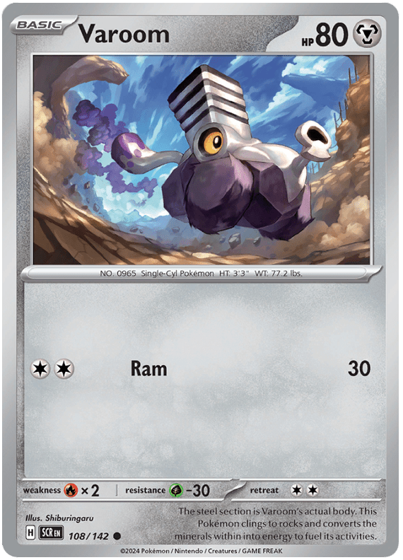Varoom 108/142 Reverse Holo | Scarlet & Violet – Stellar Crown by Worth the XP on MYNTED