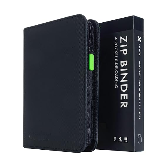 Vault X - 4 Pocket Trading Card ZIP Binder - 20 Side Loading Pages - 160 Cards (Black) by The Archive Stop on MYNTED