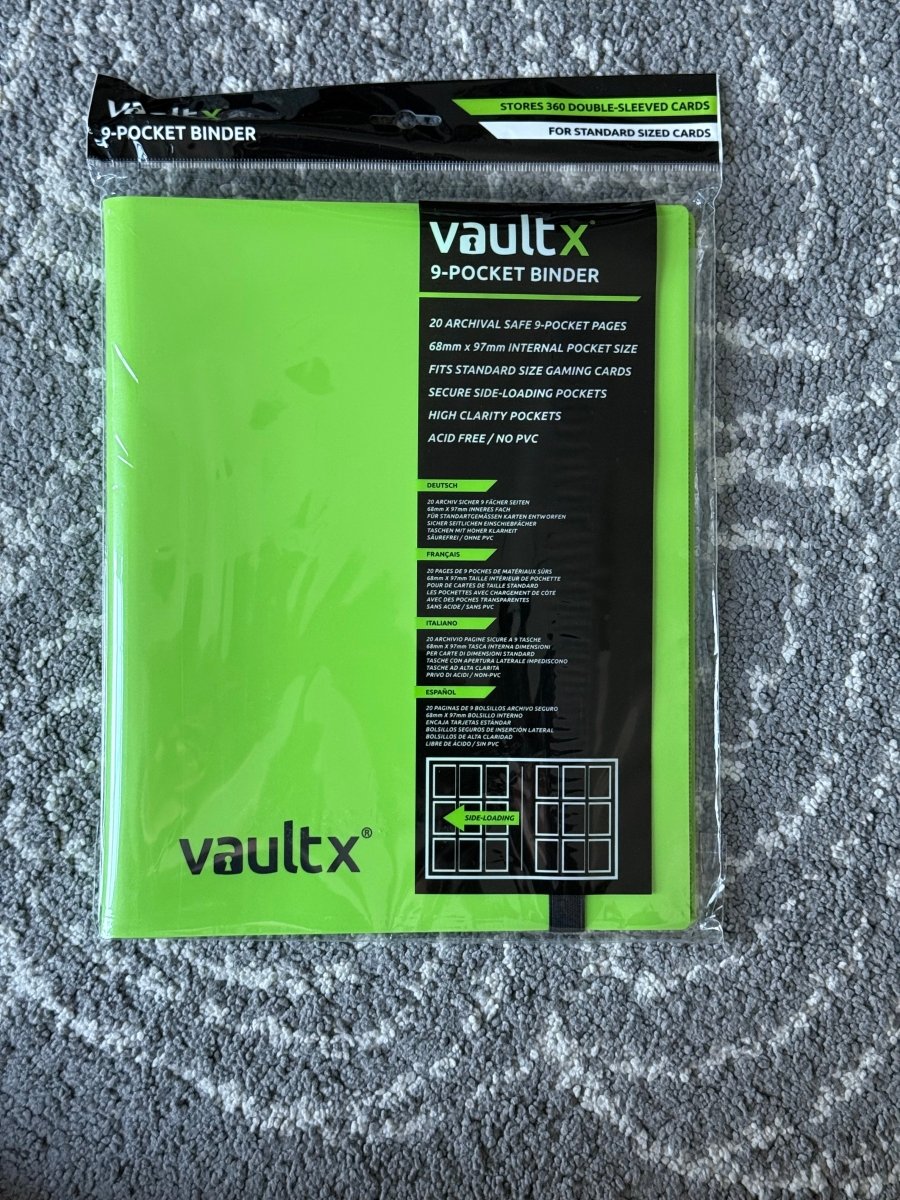 Vault X 9 Pocket Trading Card Strap Binder - 360 cards (Lime Green) by Schmutzfink TCG on MYNTED