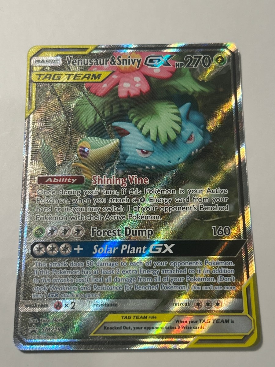 Venusaur & Snivy GX Sun & Moon Promo Promo SM229 by PokeSource on MYNTED