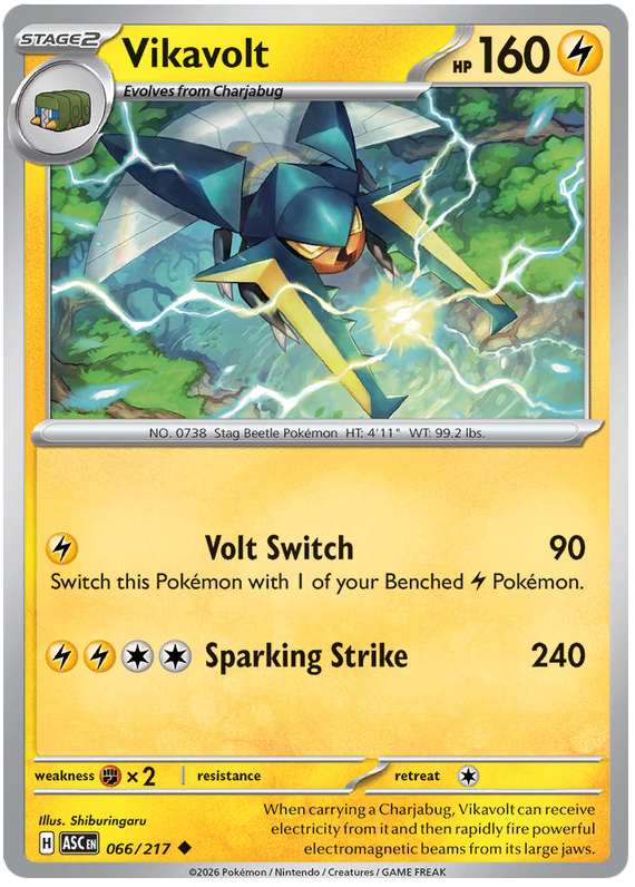 Vikavolt 066/217 Uncommon | Mega Evolution – Ascended Heroes by Worth the XP on MYNTED
