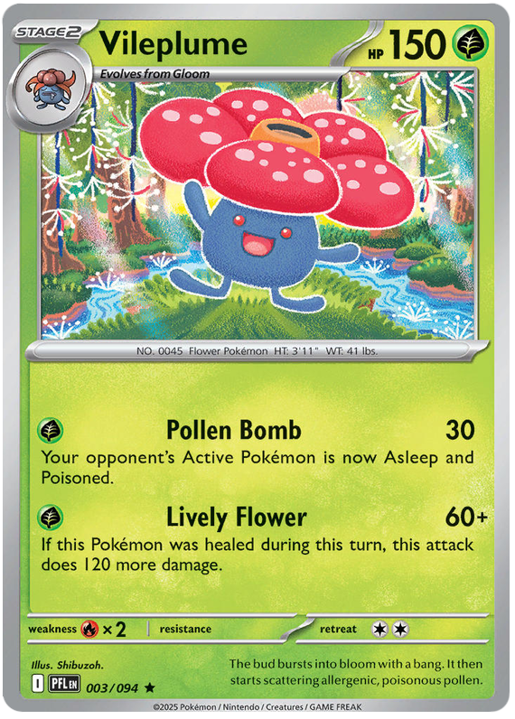Vileplume 003/094 Reverse Holo | Mega Evolution – Phantasmal Flames by Worth the XP on MYNTED