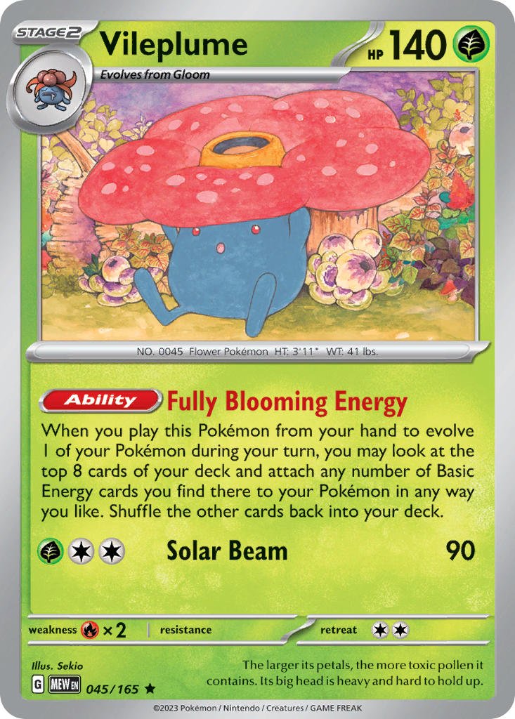 Vileplume · 151 (MEW) 045 (Holo) by PokeMarsi on MYNTED