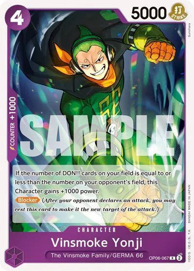 Vinsmoke Yonji (067) Wings of the Captain R OP06 - 067 by Schmutzfink TCG on MYNTED