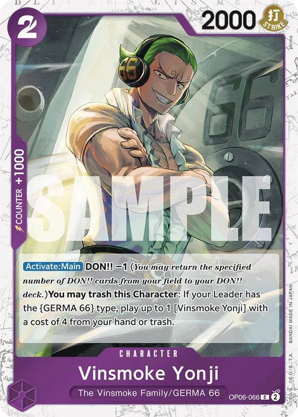 Vinsmoke Yonji (OP06 - 066) (Jolly Roger Foil) Premium Booster C OP06 - 066 by Schmutzfink TCG on MYNTED