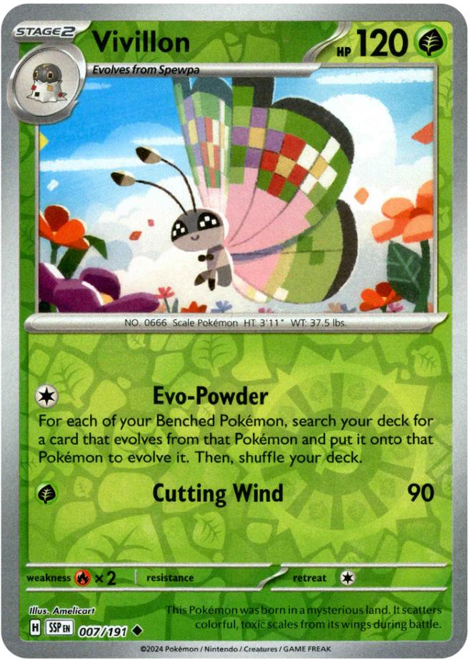 Vivillon [Reverse Holo] 7 Pokemon Surging Sparks by Moe‘s Vault on MYNTED