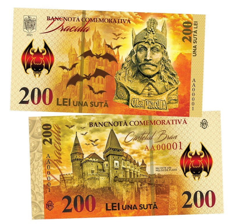 Vlad Dracula 200 Lei UNCB banknote by UNCB on MYNTED
