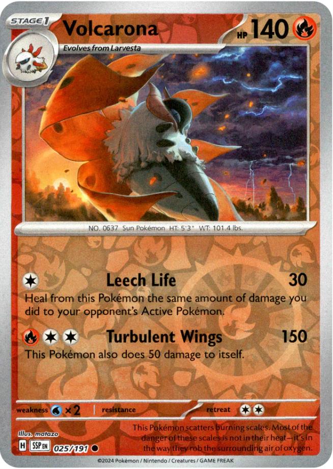 Volcarona [Reverse Holo] 25 Pokemon Surging Sparks by Moe‘s Vault on MYNTED