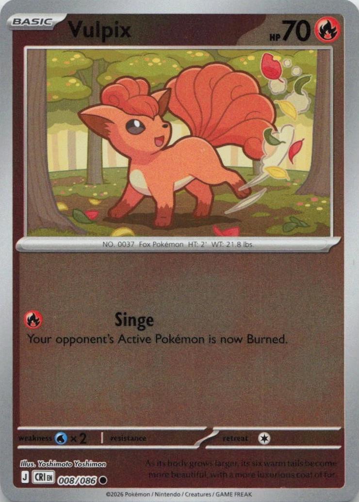 Vulpix 008/086 Chaos Rising Reverse Holo Common by Depoga Arts on MYNTED