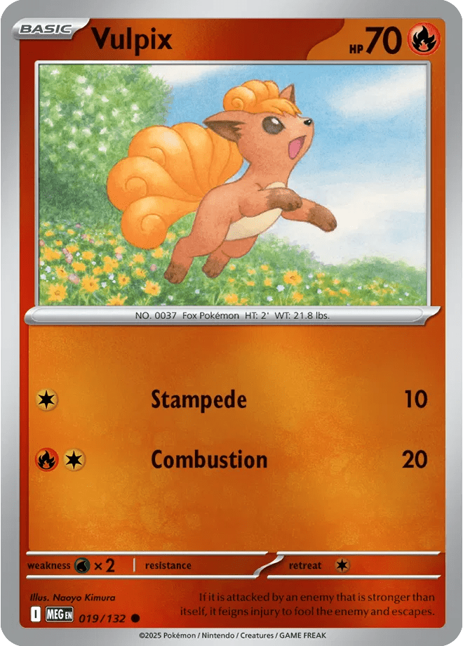Vulpix Mega Evolution Common • 019/132 Reverse Holofoil by Shark Pop Culture on MYNTED