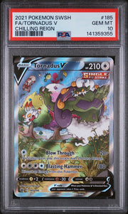 PSA 10 Tornadus V (Alternate Full Art) Chilling Reign Ultra Rare 185/198