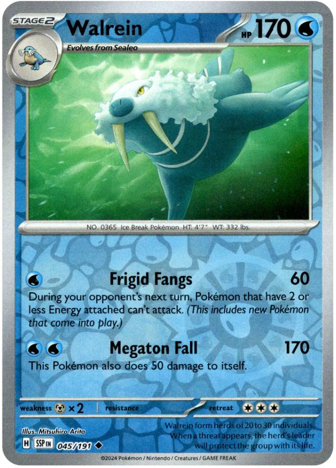 Walrein [Reverse Holo] 45 Pokemon Surging Sparks by Moe‘s Vault on MYNTED