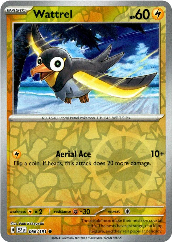 Wattrel [Reverse Holo] 66 Pokemon Surging Sparks by Moe‘s Vault on MYNTED