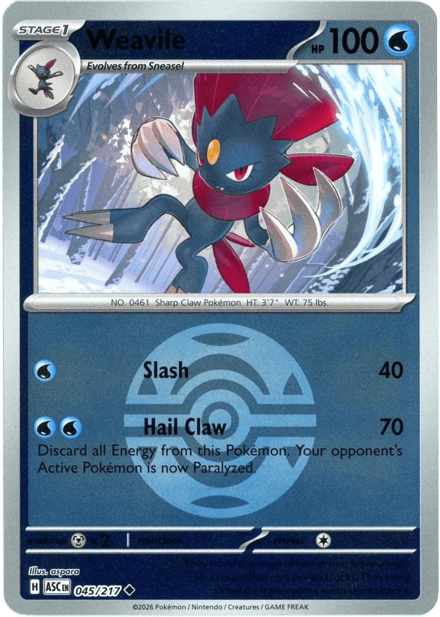 Weavile - 045/217 (Dusk Ball) - ME: Ascended Heroes (ASC) by SAFAQATI on MYNTED